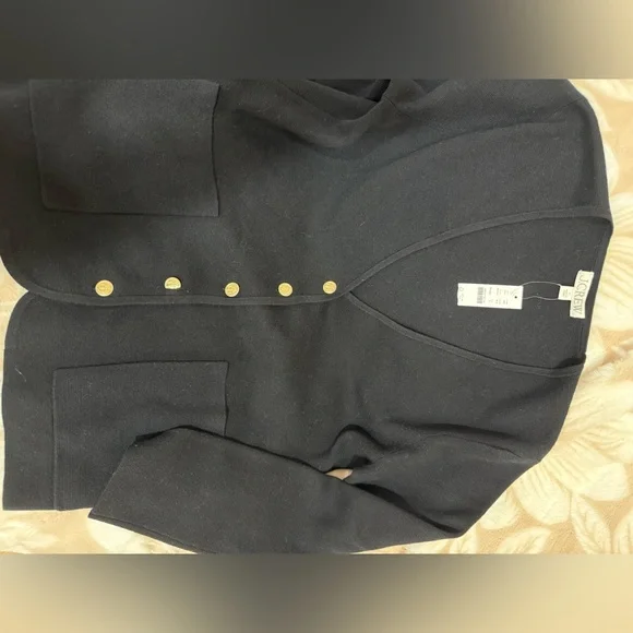 J. Crew Black Cardigan with Gold Buttons - Picture 4 of 6